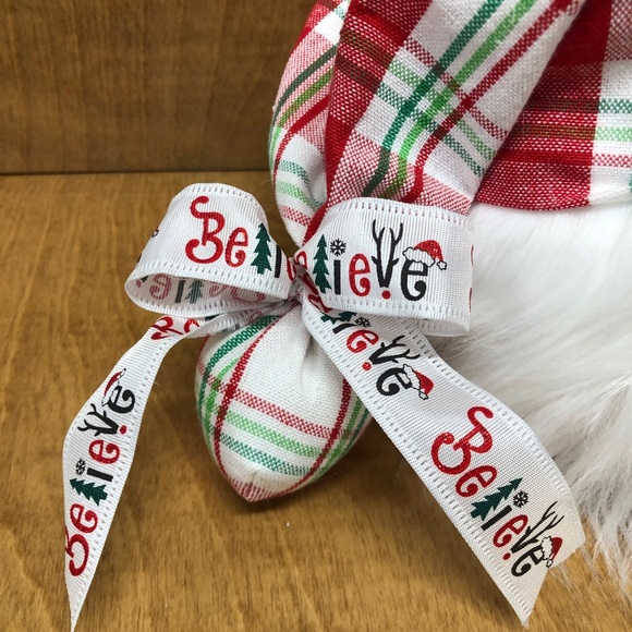 Believe Gnome Christmas Plaid Gift Red White Green Black - Picture 3 of 3